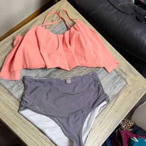 Cupshe Black and White Striped Bikini